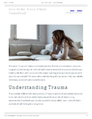 How Do You Know If You’re Traumatized?