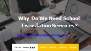 Why Do We Need School Translation Servcie