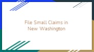 File Small Claims in New Washington