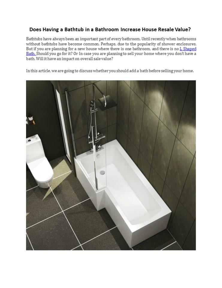 Does Having a Bathtub in a Bathroom Increase House Resale Value?