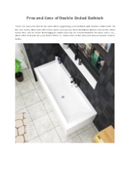 Pros and Cons of Double Ended Bathtub