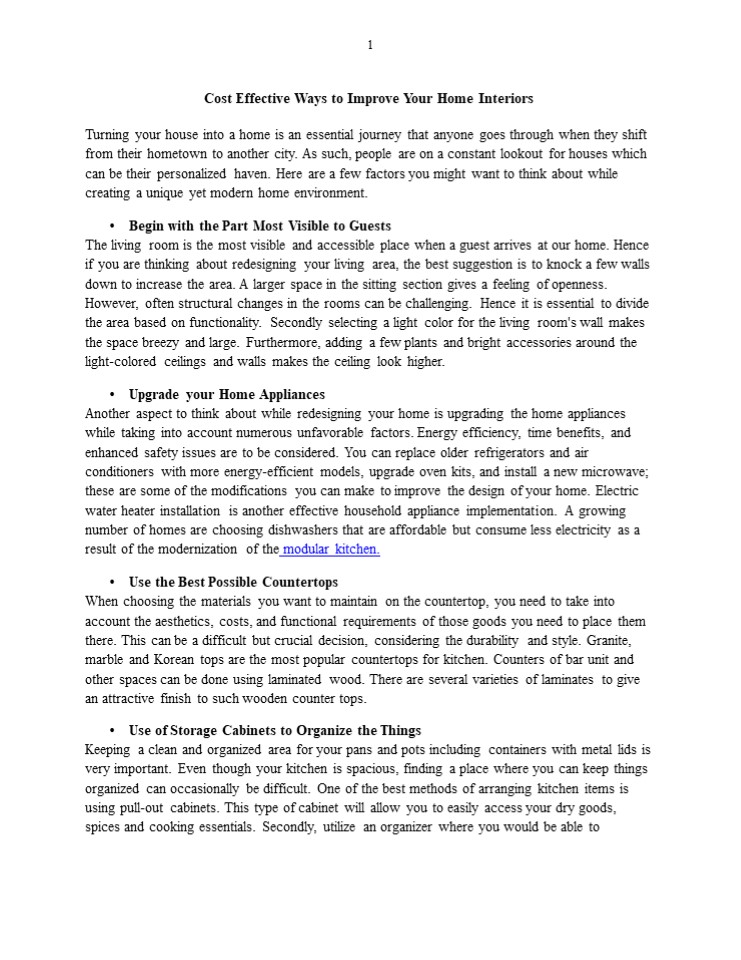 Cost Effective Ways to Improve Your Home Interiors