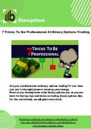 7 Tricks To Be Professional At Binary Options Trading