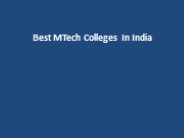 Best MTech Colleges In India