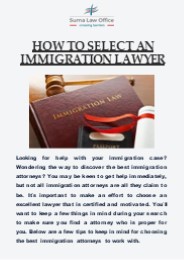 How to Select an Immigration Lawyer