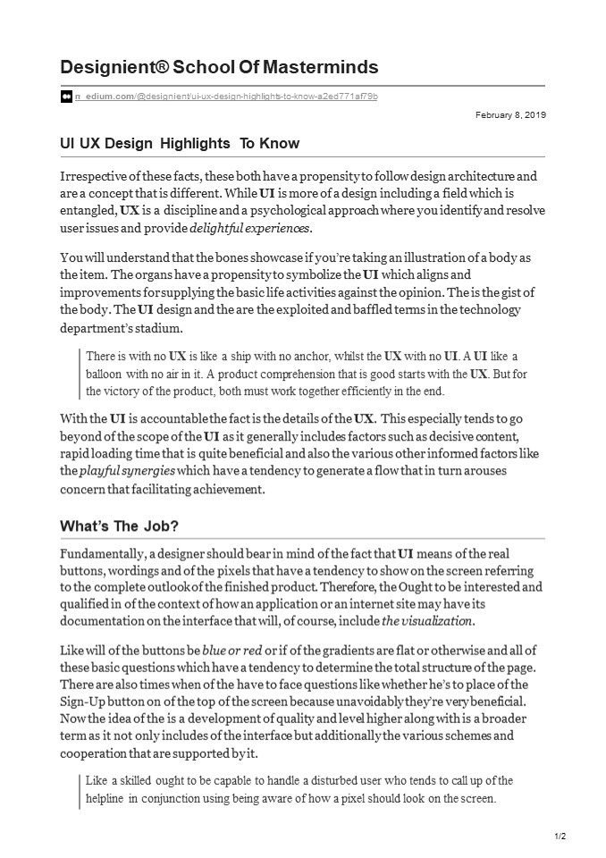 PPT Designient School Best UI UX Design Course In Bangalore