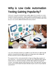 Why is Low Code Automation Testing Gaining Popularity?