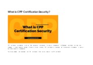 What is CPP Certification Security?