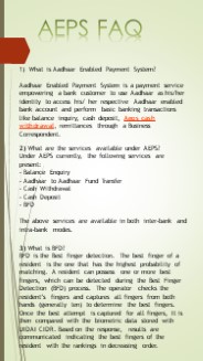 FAQ For Aadhar Enabled Payment System | Cash Withdrawal