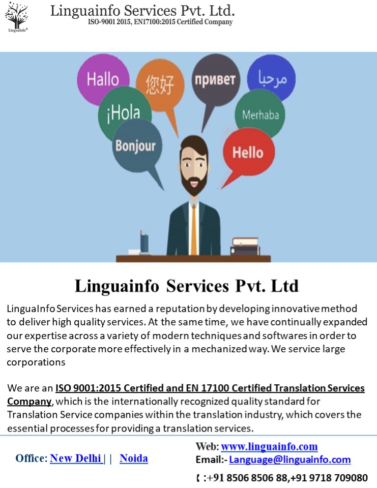 PPT Certified Language Translation Company In IndiaLinguainfo