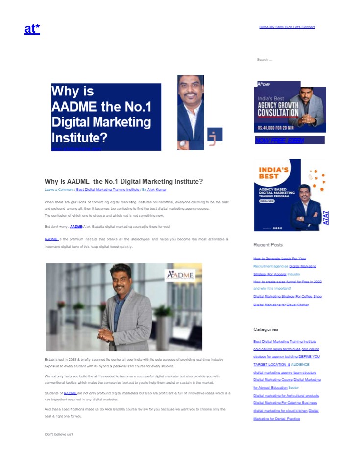 Why is AADME the No.1 Digital Marketing Institute?