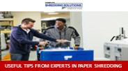 Useful Tips From Experts in Paper Shredding