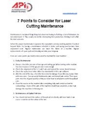 7 Points to Consider for Laser Cutting Maintenance