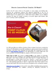 How to Convert Point Cloud to 3D Model?