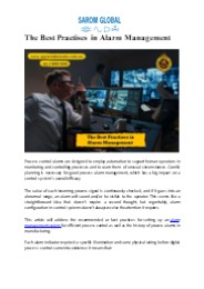 The Best Practises in Alarm Management