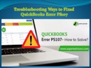 Troubleshooting Ways to Fixed QuickBooks Error PS107