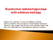 Roadrunner webmail login issue with windows mail app