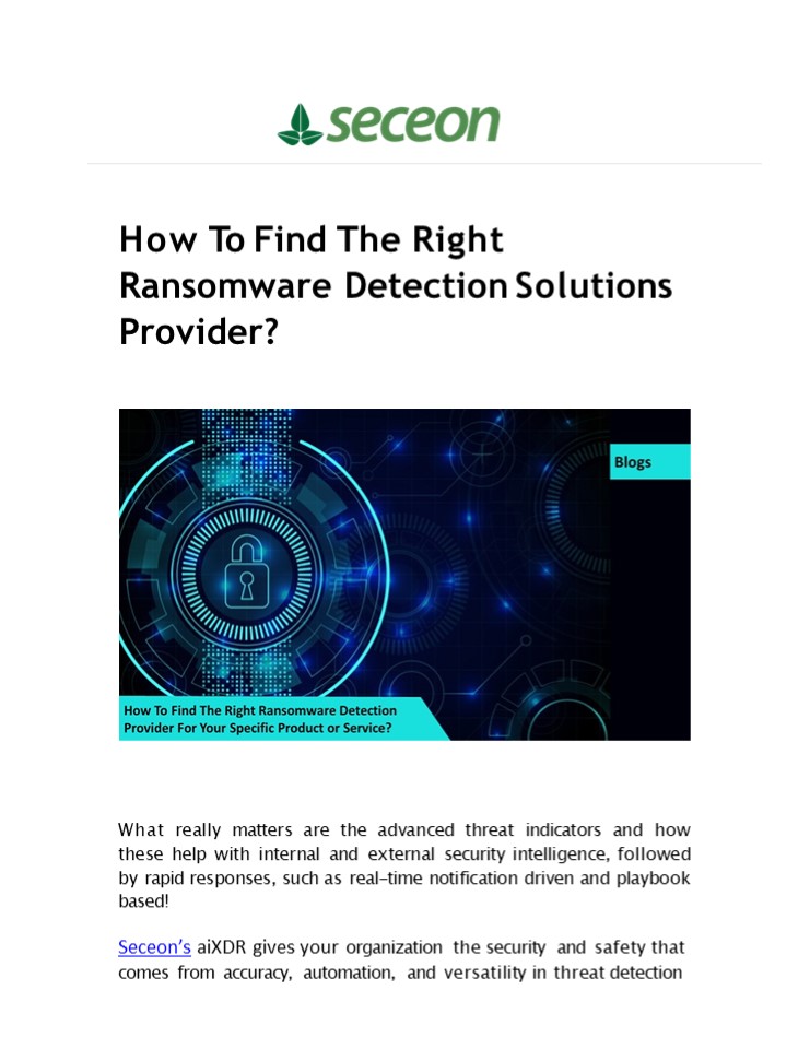 How To Find The Right Ransomware Detection Provider