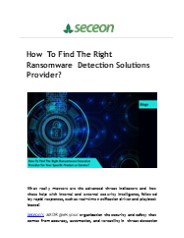 How To Find The Right Ransomware Detection Provider
