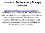 Hormonal Replacement Therapy in Dubai