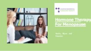 Hormone Therapy For Menopause