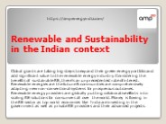 Renewable and Sustainability in the Indian context