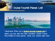 Dubai Tourist Places List