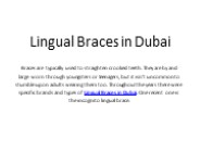 Lingual Braces Dubai