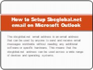 Setup Sbcglobal.net email on Microsoft Outlook