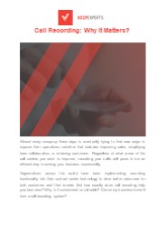 Call Recording: Why It Matters?