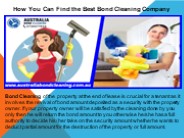 How You Can Find the Best Bond Cleaning Company