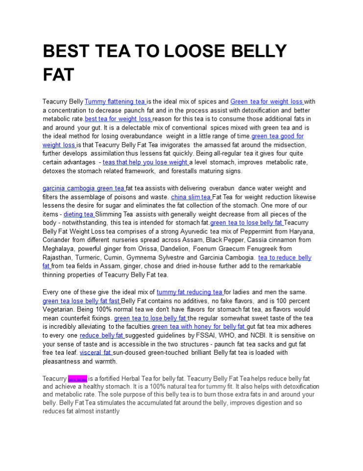 BEST TEA TO LOOSE BELLY FAT
