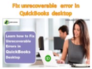Fix unrecoverable error in QuickBooks desktop