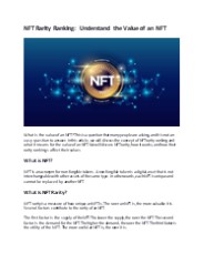 NFT Rarity Ranking: Understand the Value of an NFT