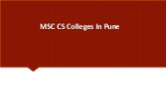 MSC CS Colleges In Pune