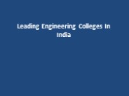 Leading Engineering Colleges In India