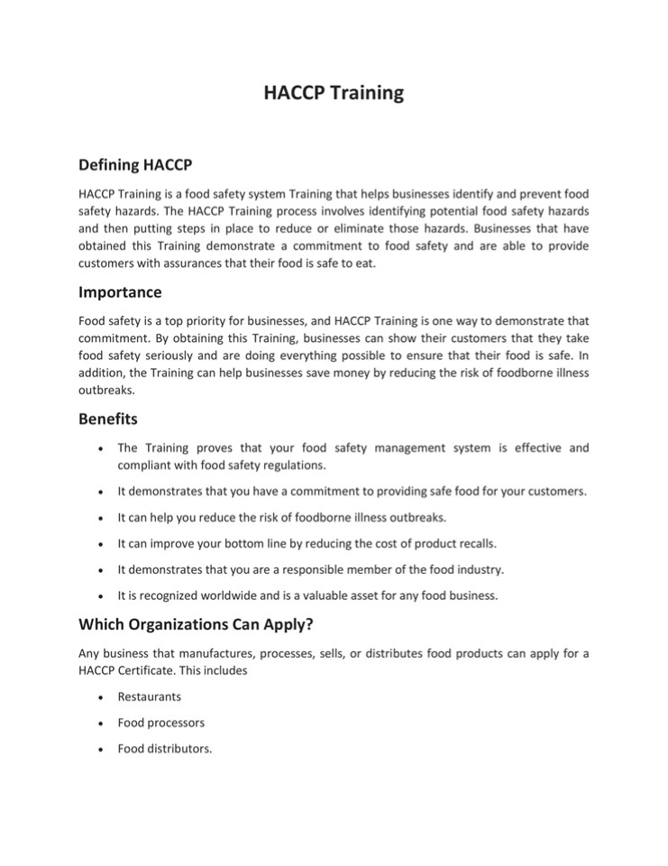 PPT HACCP Training PowerPoint presentation free to download id 95a09bNmI2M