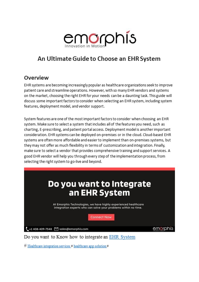 PPT – An Ultimate Guide to Choose an EHR System PowerPoint presentation ...