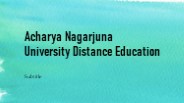 Acharya Nagarjuna University Distance Education