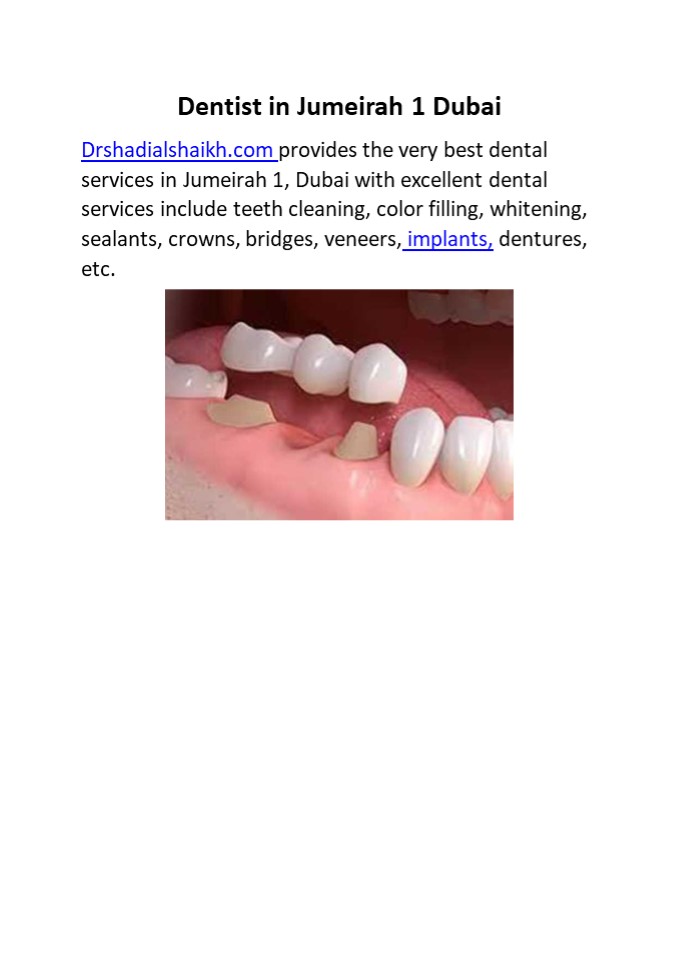 Dentist in Jumeirah 1 Dubai