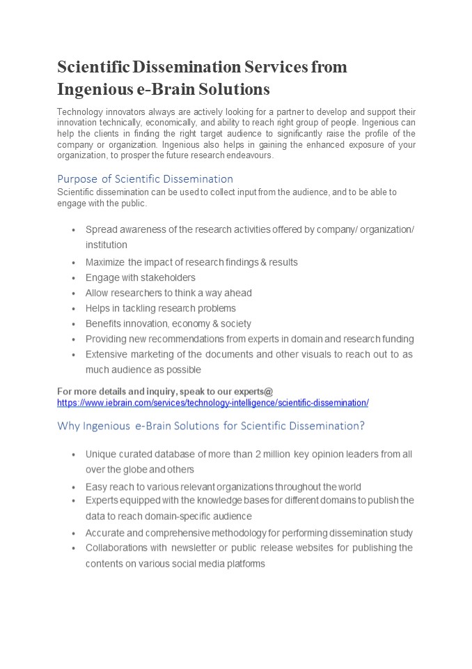 Scientific Dissemination Services