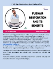 ​FUE Hair Restoration And Its Benefits