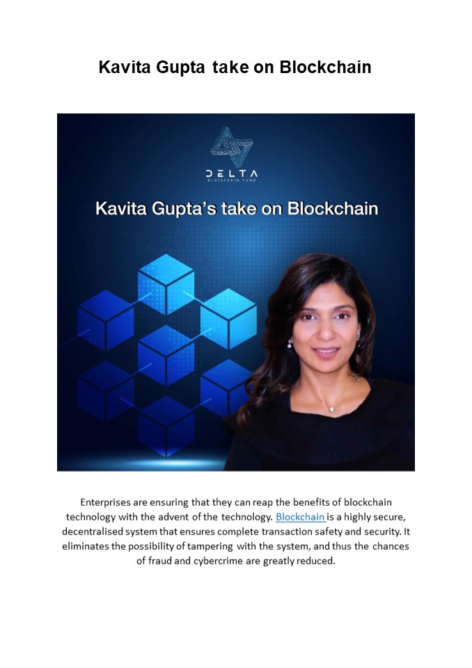 Kavita Gupta Take on Blockchain
