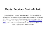Dental Retainers Cost in Dubai
