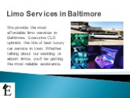 Limo Services in Baltimore