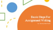 Basic Steps For Assignment Writing