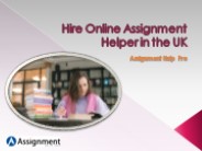 Hire Online Assignment Helper in the UK
