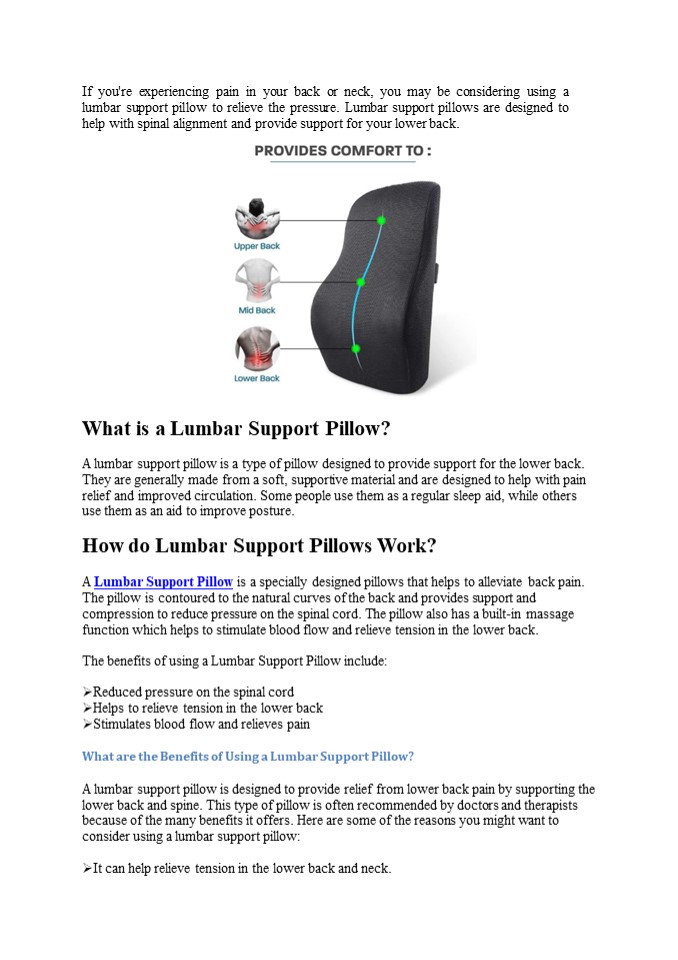Why Use A Lumbar Support Pillow? presentation | free to download