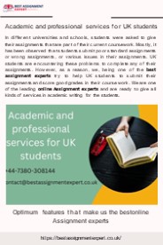 Academic and professional services for UK students
