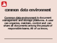 Common data environment